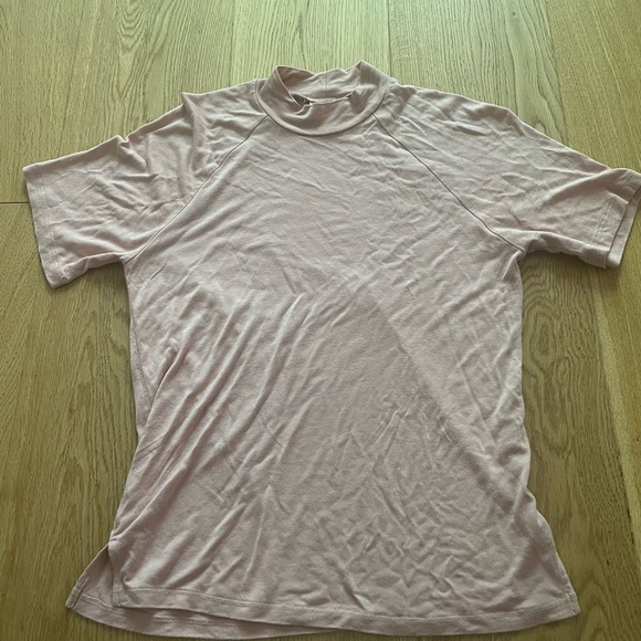 FRANK & OAK  MOCK NECK PINK SHORT SLEEVES TEE- XS - Picture 5 of 12